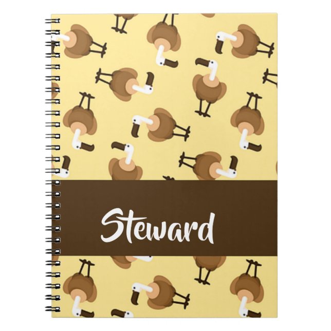 Cuaderno Patrón de pájaro pardo (Frente)