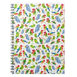 Cuaderno Patrón de pájaros de época, patrón de paracaídas c