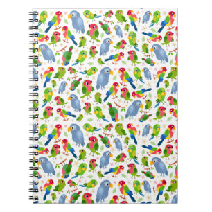 Cuaderno Patrón de pájaros de época, patrón de paracaídas c