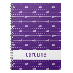 Cuaderno Patrón de palillos blancos morados y líneas puntea