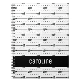 Cuaderno Patrón de palillos negros y líneas punteadas de la