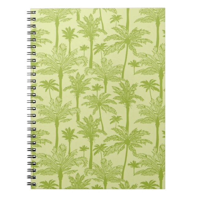 Cuaderno Patrón de palmeras verdes (Frente)