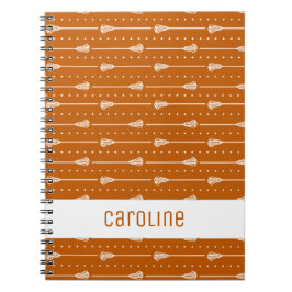 Cuaderno Patrón de palos y líneas de puntos naranja quemado