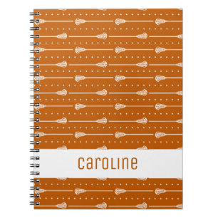 Cuaderno Patrón de palos y líneas de puntos naranja quemado