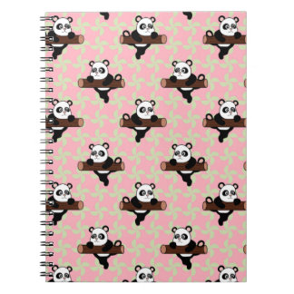Cuaderno Patrón de Panda Adorable en Rosa – Sin Costuras Ka