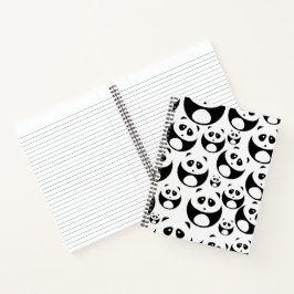 Cuaderno Patrón de Panda blanco y negro de Kawaii