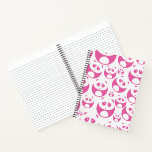 Cuaderno Patrón de Panda Blanco y Rosa para el bebé Kawai
