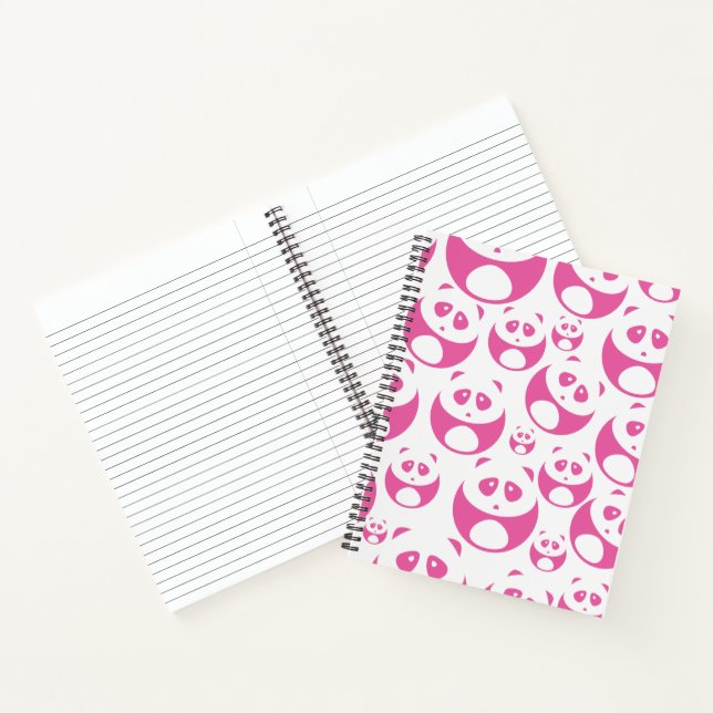 Cuaderno Patrón de Panda Blanco y Rosa para el bebé Kawaii (Interior)