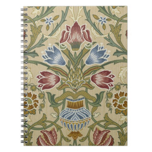 Cuaderno Patrón de papel pintado floral Brocado de William 