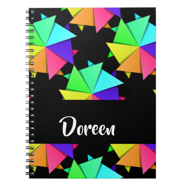 Cuaderno Patrón de papel plegado colorido (Frente)