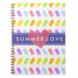Cuaderno Patrón de pápsicas de color acuático de verano sab