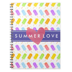 Cuaderno Patrón de pápsicas de color acuático de verano sab