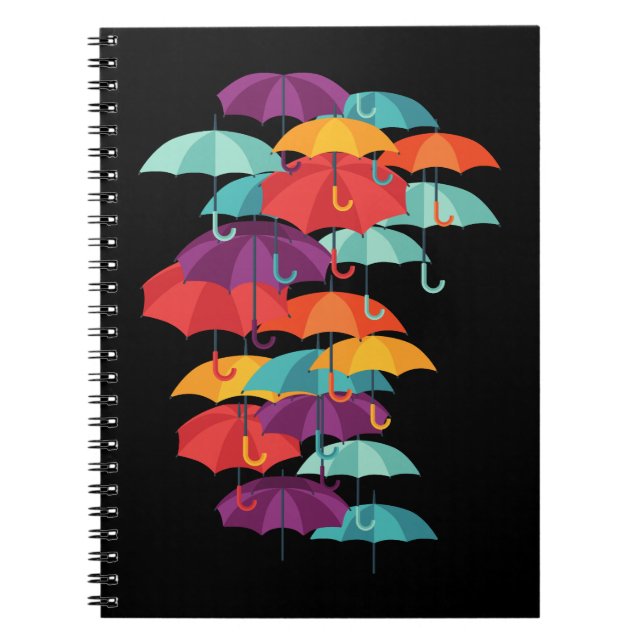 Cuaderno Patrón de paraguas colorido (Frente)
