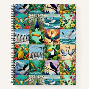 Cuaderno Patrón de parches de aves