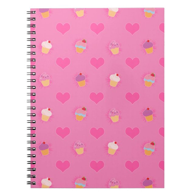 Cuaderno Patrón de pastel rosa (Frente)