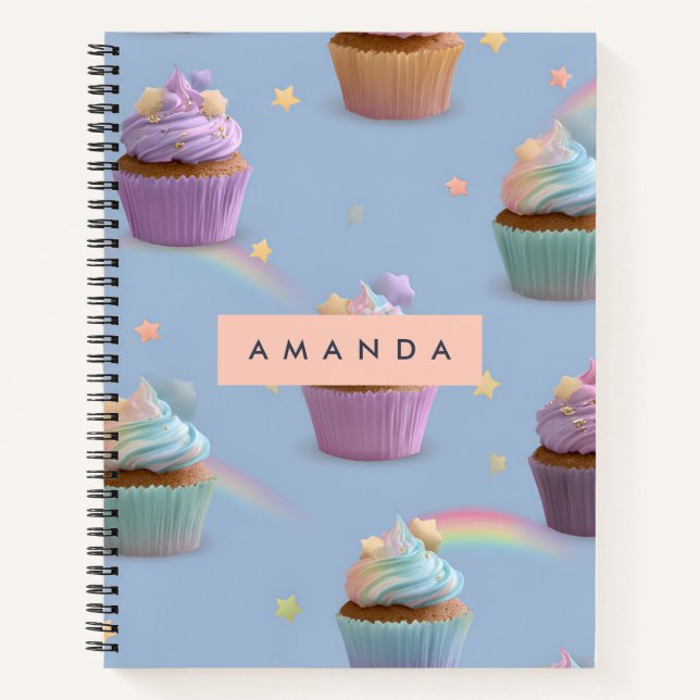 Cuaderno Patrón de pasteles Pastel Pastel Personalizado (Anverso)