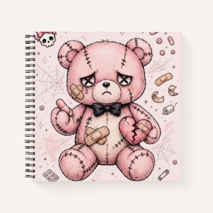 Cuaderno Patrón de Pastillas de Osito Gótico Yami 