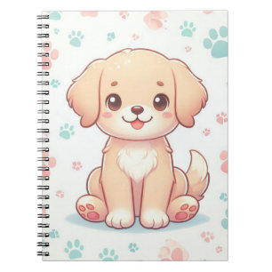 Cuaderno Patrón de pata de cachorro pastel Kawaii