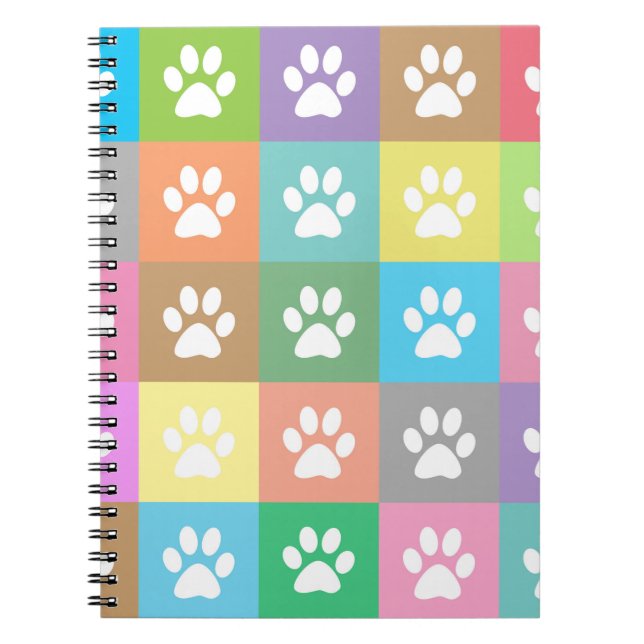 Cuaderno Patrón de patas coloridas (Frente)