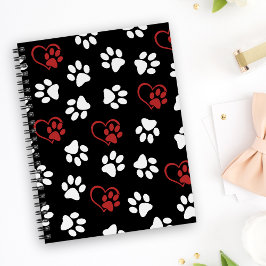 Cuaderno Patrón De Patas, Patas Blancas, Patas Rojas, Coraz