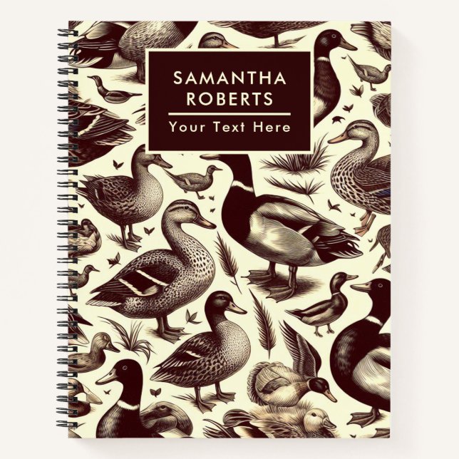 Cuaderno Patrón de pato y ganso vintage (Anverso)