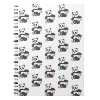 Cuaderno Patrón de pegatina de panda bailarín feliz