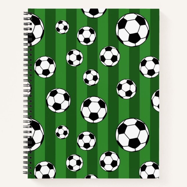Cuaderno Patrón de pelota de fútbol infantil en escuela de  (Anverso)