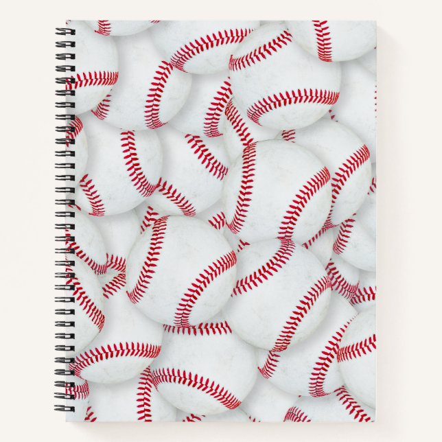 Cuaderno Patrón de pelotas de béisbol en capas (Anverso)