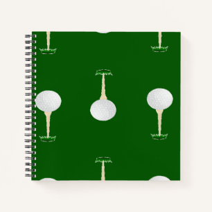 Cuaderno Patrón de pelotas de golf en verde