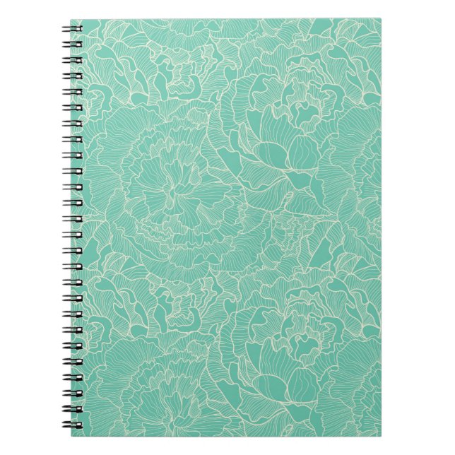 Cuaderno Patrón de peones turquesa (Frente)