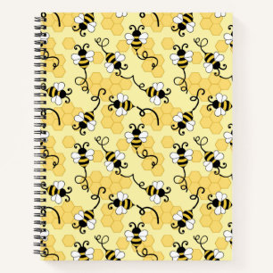 Cuaderno Patrón de pequeñas abejas.