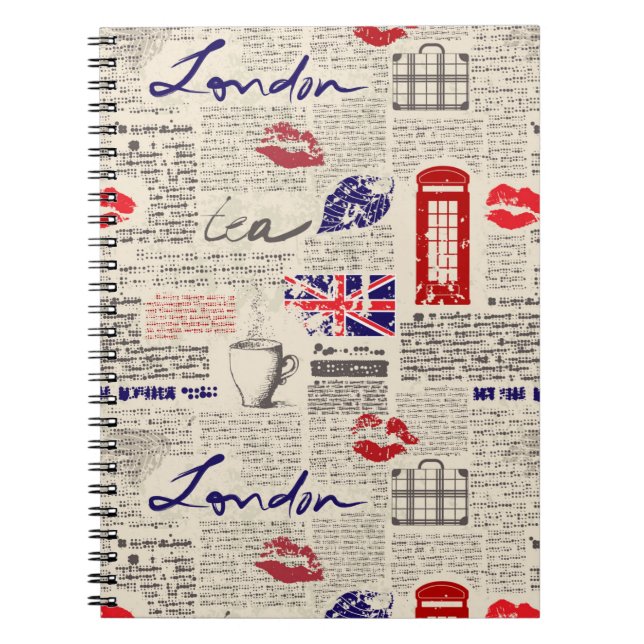 Cuaderno Patrón de periódicos de Londres (Frente)