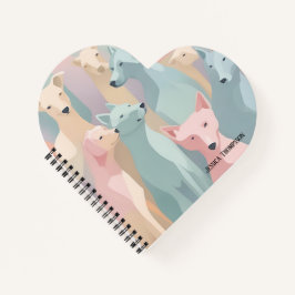 Cuaderno Patrón de perro Colores Pastel Ilustracion Minimal