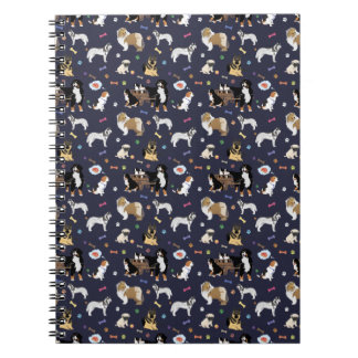Cuaderno Patrón de perro colorido