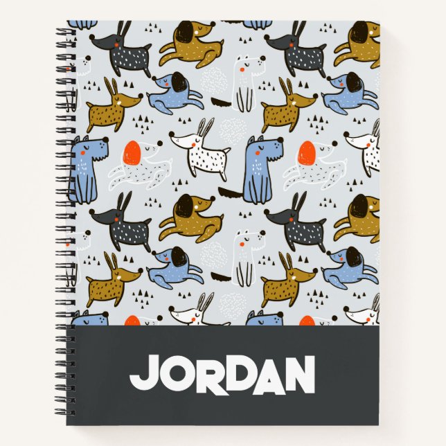 Cuaderno Patrón de perro de garabato (Anverso)