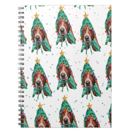 Cuaderno Patrón de perro de raza Basset Hound Estrellas Nav