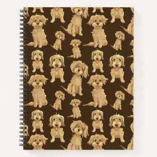 Cuaderno Patrón de perro Marrón labradoodle goldendoodle