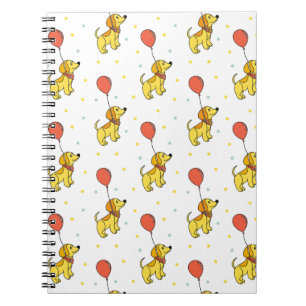 Cuaderno Patrón de Perros Felices con Globos