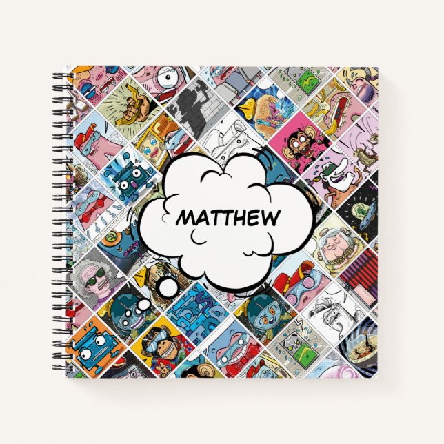 Cuaderno Patrón de personajes de cómic Burbuja de habla par (Anverso)