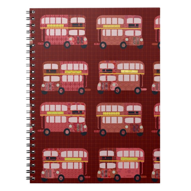 Cuaderno Patrón de Personalizado de bus divertidos de doble (Frente)