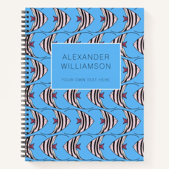 Cuaderno patrón de pez azul (Anverso)