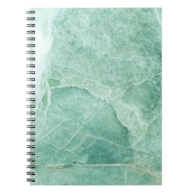 Cuaderno Patrón de piedra de mármol, textura verde. (Frente)