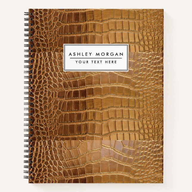 Cuaderno Patrón de piel animal de cuero de cocodrilo falso (Anverso)