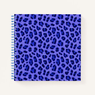 Cuaderno Patrón de piel de piel de animales de leopardo azu