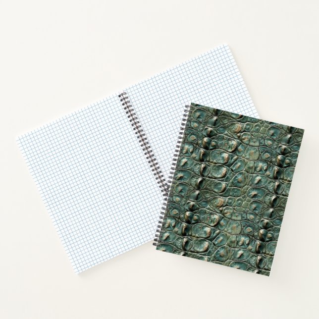 Cuaderno Patrón de piel de reptil verde (Interior)