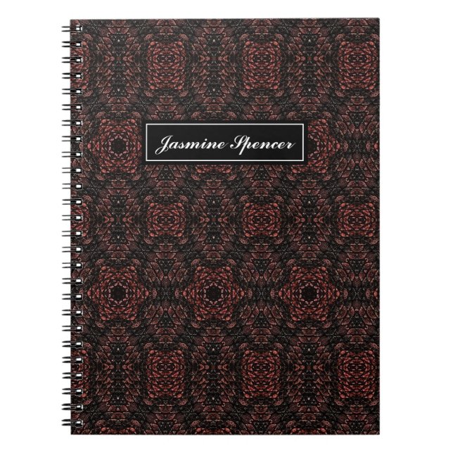 Cuaderno Patrón de piel de serpiente único marrón (Frente)
