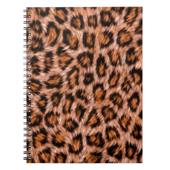 Cuaderno Patrón de piel marrón de gato leopardo de Jaguar-2 (Frente)