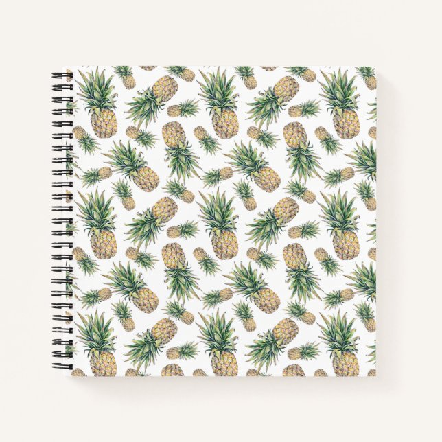 Cuaderno Patrón de piña acuarela (Anverso)