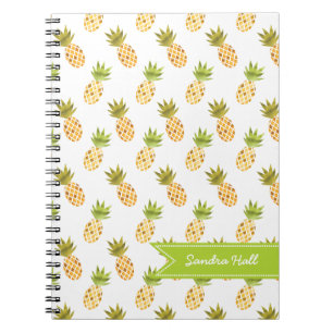 Cuaderno Patrón de piña de acuarela tropical