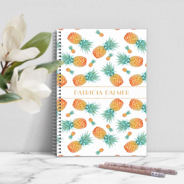 Cuaderno Patrón de piña moderna (Modern Pineapple Fruit Pattern Notebook)